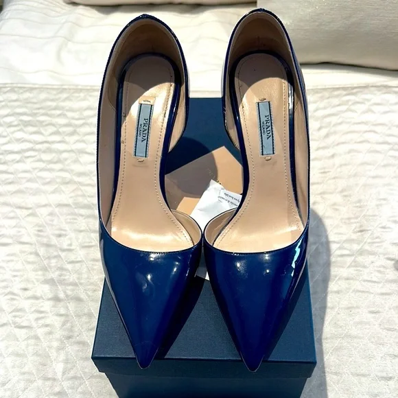 Prada Shoes Prada Royal Blue Patent Leather Pumps Size 39